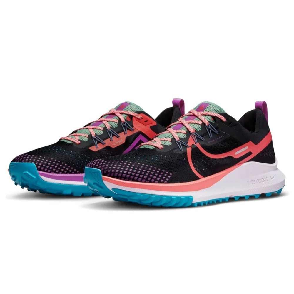 Nike® React (Men's 12.5) Pegasus™ Trail 4 Running Shoes in 'Black Magic Ember'